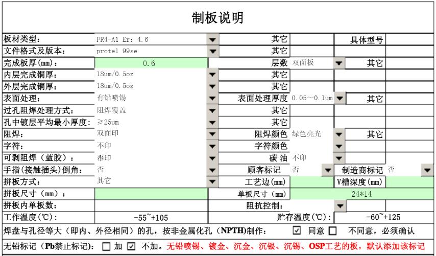 PCB工藝說明檔案